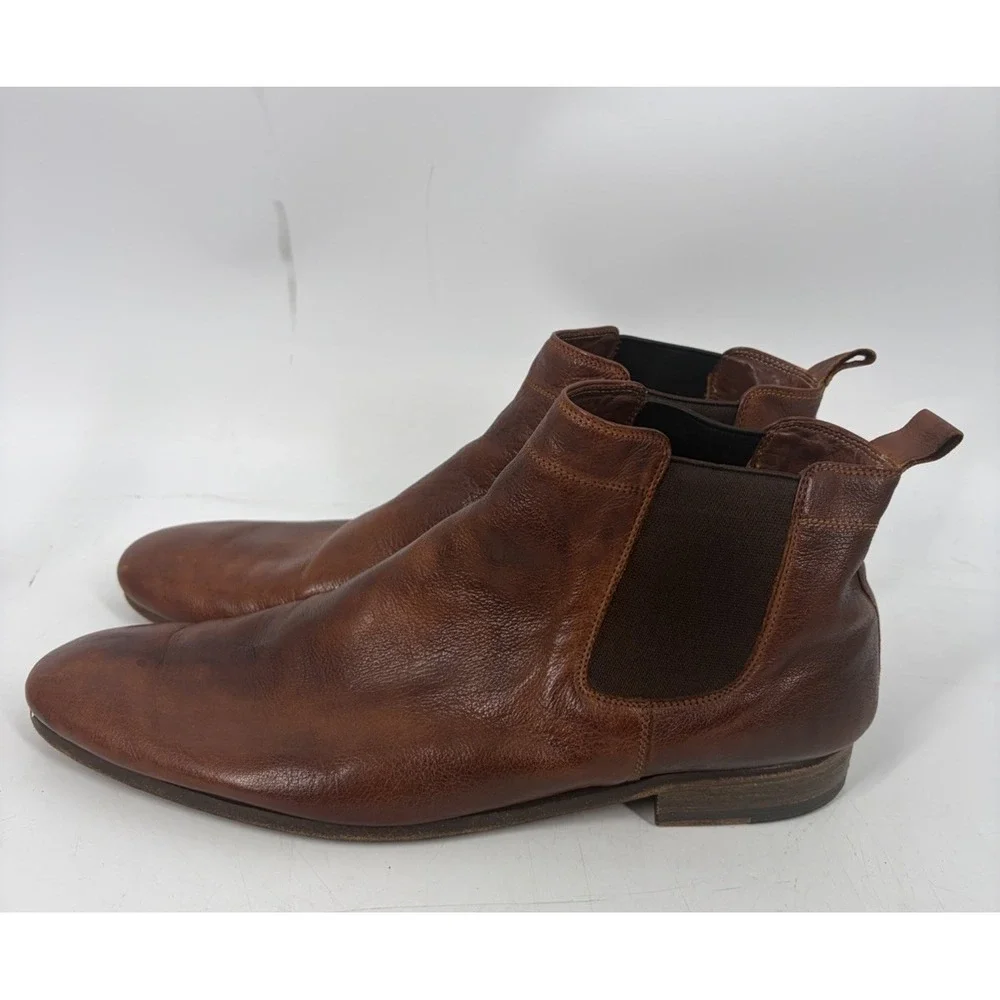 Eleganza Franco Cimadamore Chelsea ankle boots brown leather Made Italy sz 10